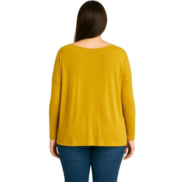 PIKO Mustard Yellow Oversized Long Sleeve Top (M) Bamboo Blend - Picture 3 of 8